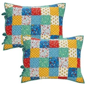 💜The Pioneer Woman Floral Patchwork 2-Piece Cotton King Sham Set